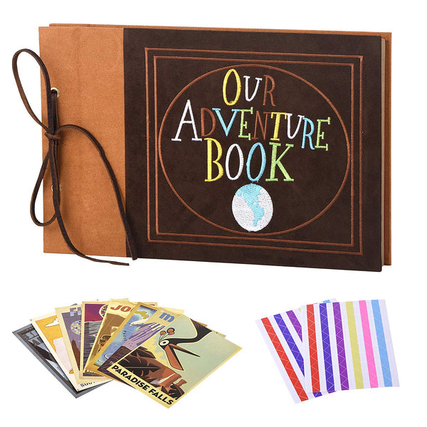 Our Adventure Book Scrapbook with 180 Pages Embossed Words Hard