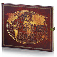 Our Adventure Book Travel Journal with Buckle Closure, Up Themed Vintage Planner, Unique Guest Book, Creative Daily Diary, 10 x 8 inches, 180 Pages